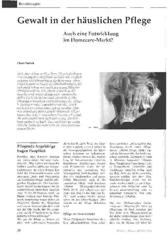 Vorschauseite 1: Gewalt in der häuslichen Pflege