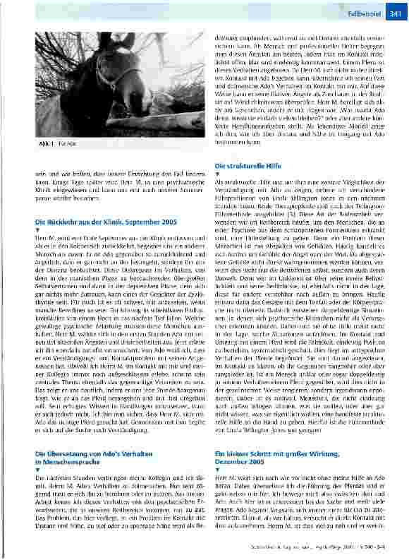 Vorschauseite 2: Sag mir, wie soll ich sein, damit wir uns verstehen!Eine Fallbeschreibung aus dem Therapeutischen Reiten mit chronisch psychisch kranken Erwachsenen