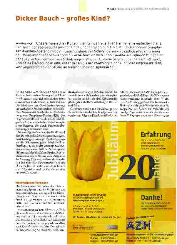 Vorschauseite 1: Dicker Bauch - großes Kind?