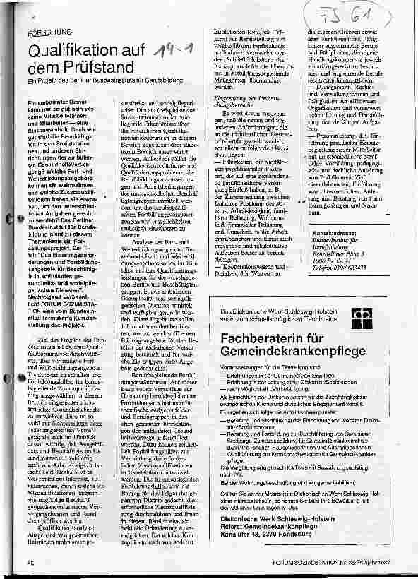 Vorschauseite 1: Forschung Qualifikaiton auf dem Prüfstand