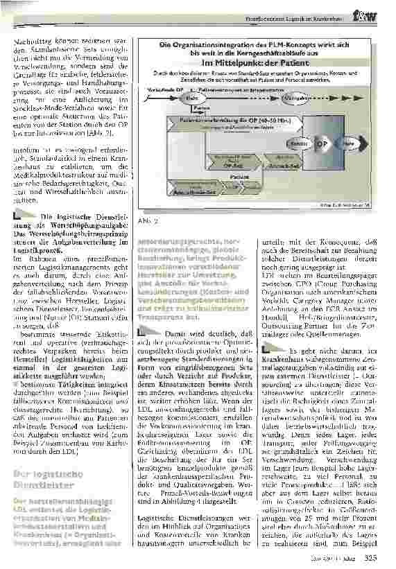 Vorschauseite 3: Prozeßorientierte Logistik im Krankenhaus Der Logistik-Trend zum Efficient Consumer Response verbessert die medizinische Qualität und senkt die Kosten
