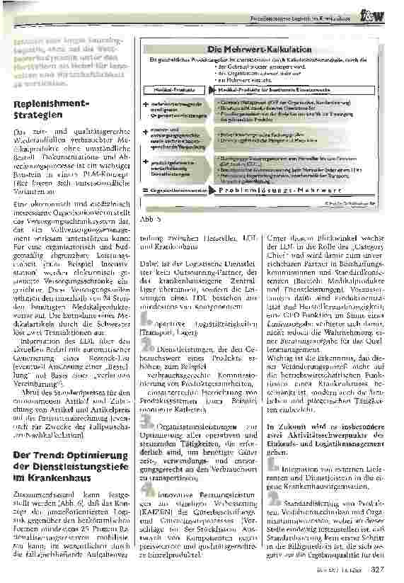 Vorschauseite 5: Prozeßorientierte Logistik im Krankenhaus Der Logistik-Trend zum Efficient Consumer Response verbessert die medizinische Qualität und senkt die Kosten