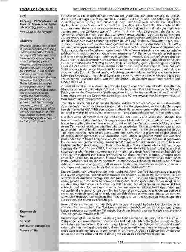 Vorschauseite 2: Unterschiedliche Wahrnehmung der Zeit in der stationären Altenpflege