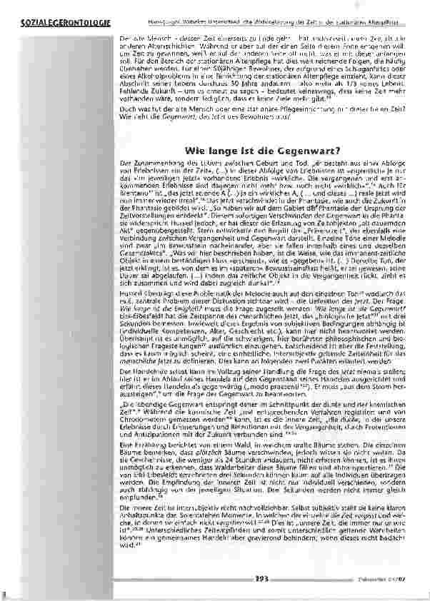 Vorschauseite 3: Unterschiedliche Wahrnehmung der Zeit in der stationären Altenpflege