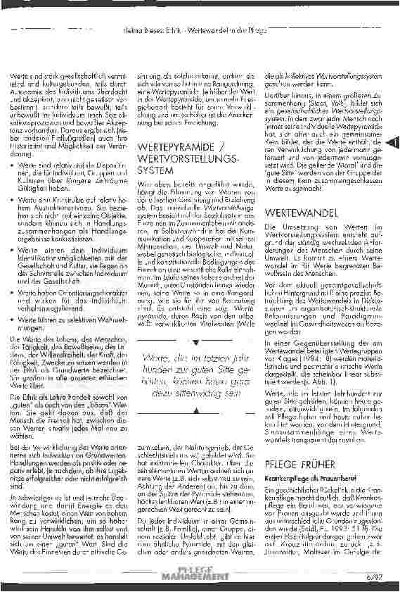 Vorschauseite 2: Ethik - Wertewandel in der Pflege oder das Grunddilemma der Krankenschwestern