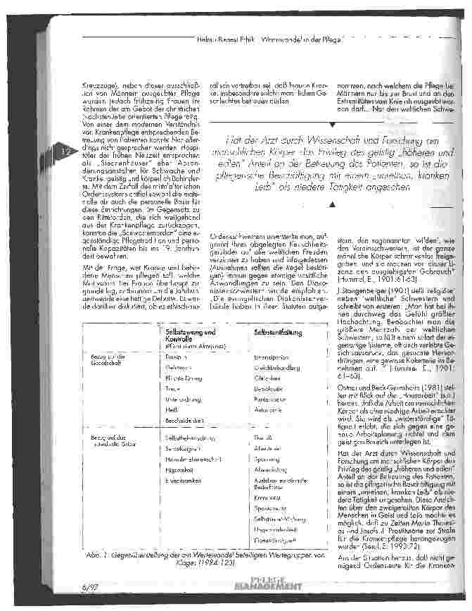 Vorschauseite 3: Ethik - Wertewandel in der Pflege oder das Grunddilemma der Krankenschwestern