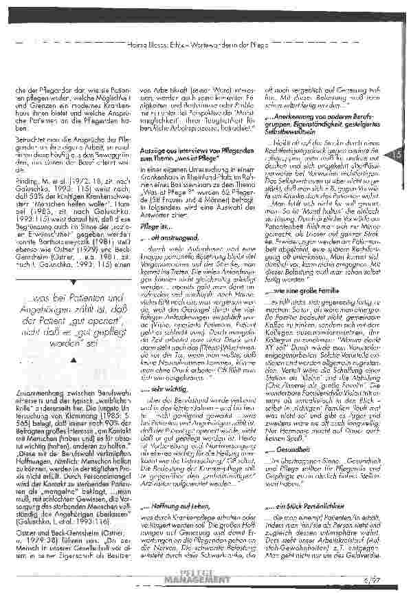 Vorschauseite 6: Ethik - Wertewandel in der Pflege oder das Grunddilemma der Krankenschwestern