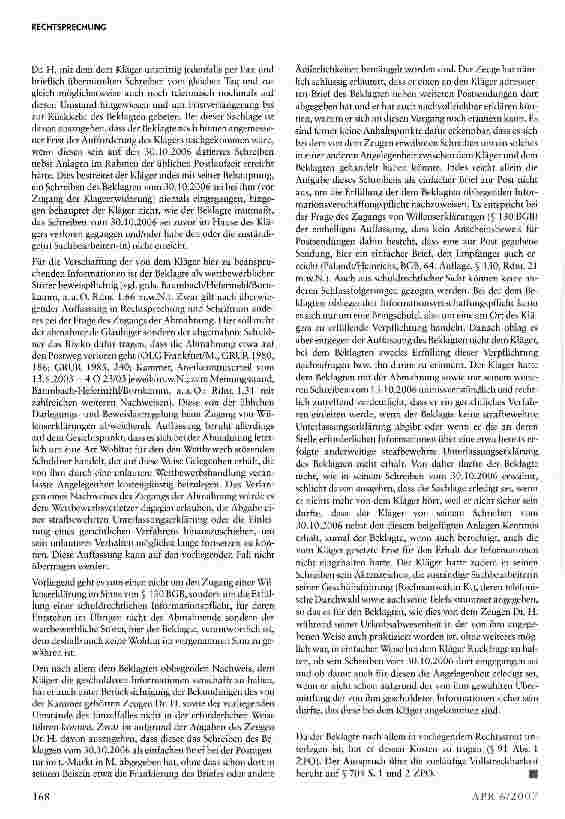 Vorschauseite 3: Zugang des Nachweises einer Drittunterwerfung Apothekenwerbebroschüre