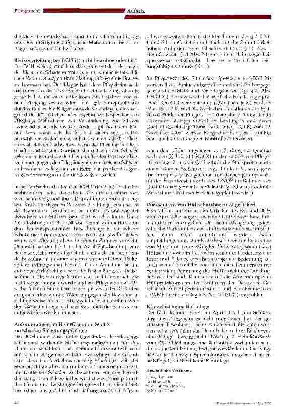 Vorschauseite 4: Die aktuelle BGH-Rechtsprechung zum Sturz in Pflegeheimen
