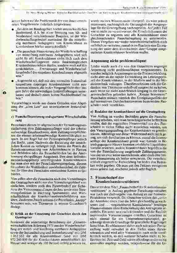 Vorschauseite 2: Kritischer Rückblick auf die Gutachten zur Vorbereitung der Krankenhausfinanzierungsgesetzgebung