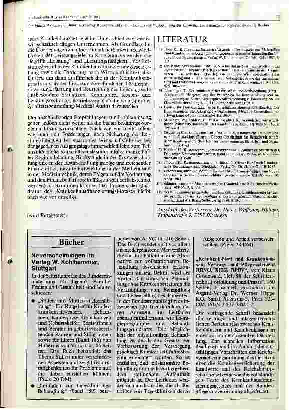 Vorschauseite 5: Kritischer Rückblick auf die Gutachten zur Vorbereitung der Krankenhausfinanzierungsgesetzgebung