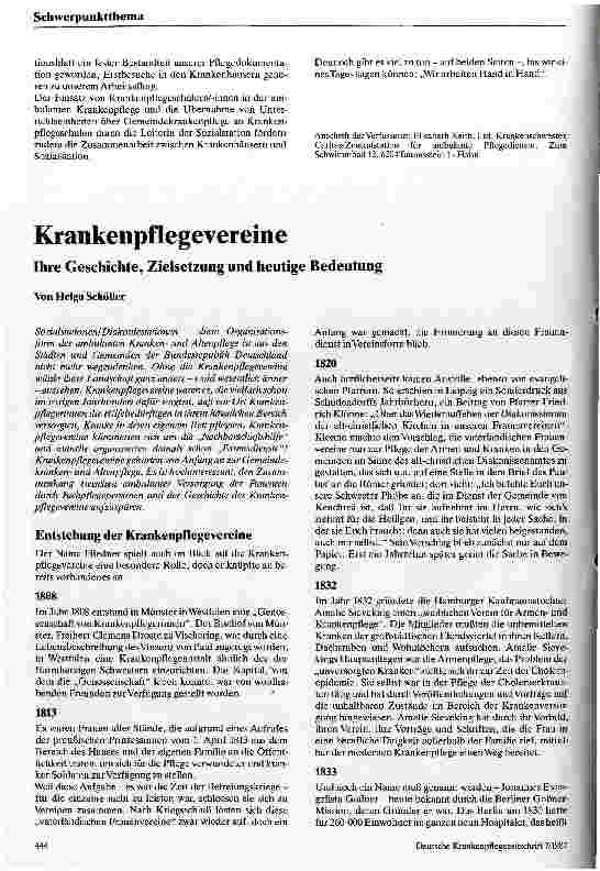 Vorschauseite 1: Krankenpflegevereine Ihre Geschichte, Zielsetzung und heutige Bedeutung