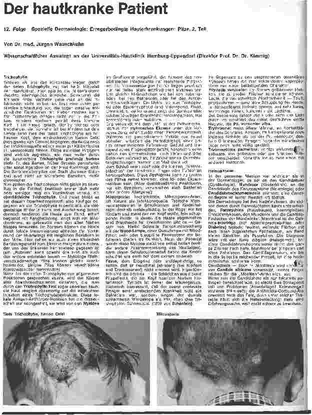 Vorschauseite 1: Der hautkranke Patient 12. Folge: Spezielle Dermatologie: Erregerbedingte Hauterkrankungen: Pilze 2. Teil