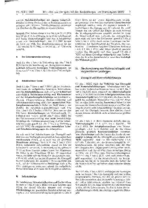 Vorschauseite 5: Das neue Elterngeld nach dem Bundeselterngeld und Elternzeitgesetz (BEEG)