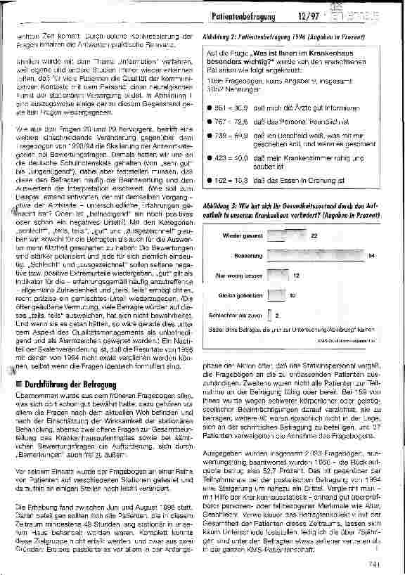 Vorschauseite 3: Patientenbefragung als Instrument des Qualitätsmanagements Ergebnisse und Erfahrungen aus zwei Untersuchungen am Schwabinger Krankenhaus