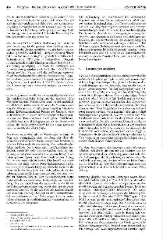 Vorschauseite 2: Die Zukunft des Kenntnisgrundsatzes in der Sozialhilfe