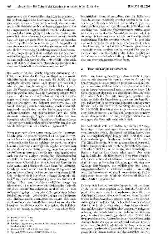 Vorschauseite 4: Die Zukunft des Kenntnisgrundsatzes in der Sozialhilfe