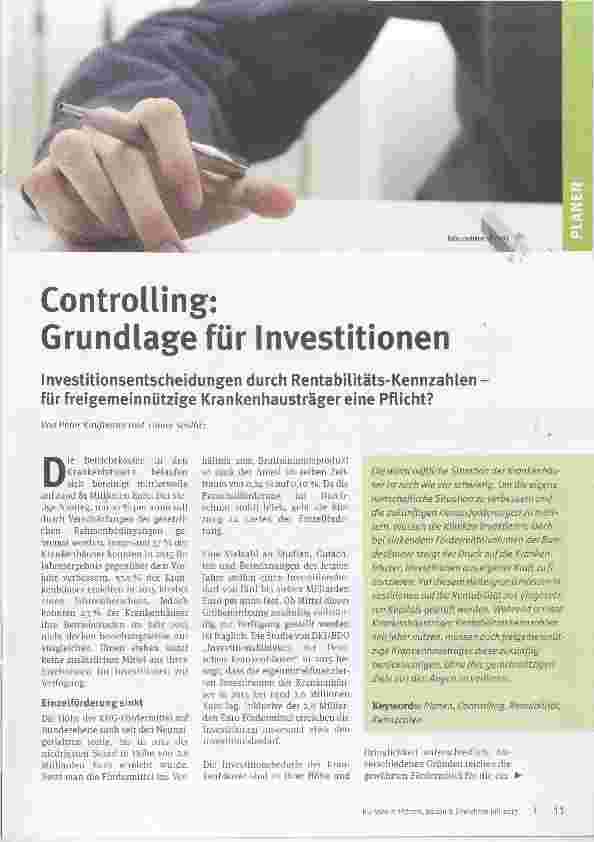 Vorschauseite 1: Controlling: Grundlage für Investitionen