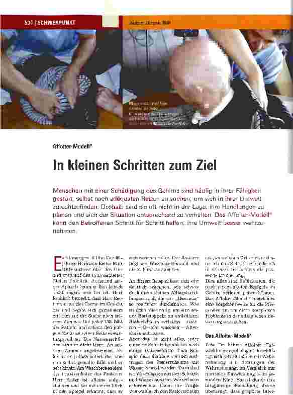 Vorschauseite 1: Affolter-Modell - In kleinen Schritten zum Ziel