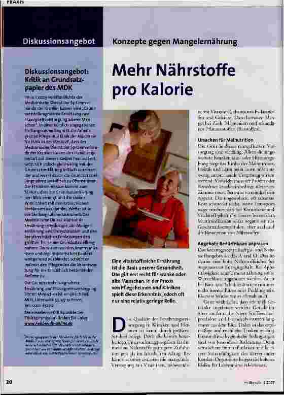 Vorschauseite 1: Konzepte gegen Mangelernährung - Mehr Nährstoffe pro Kalorie
