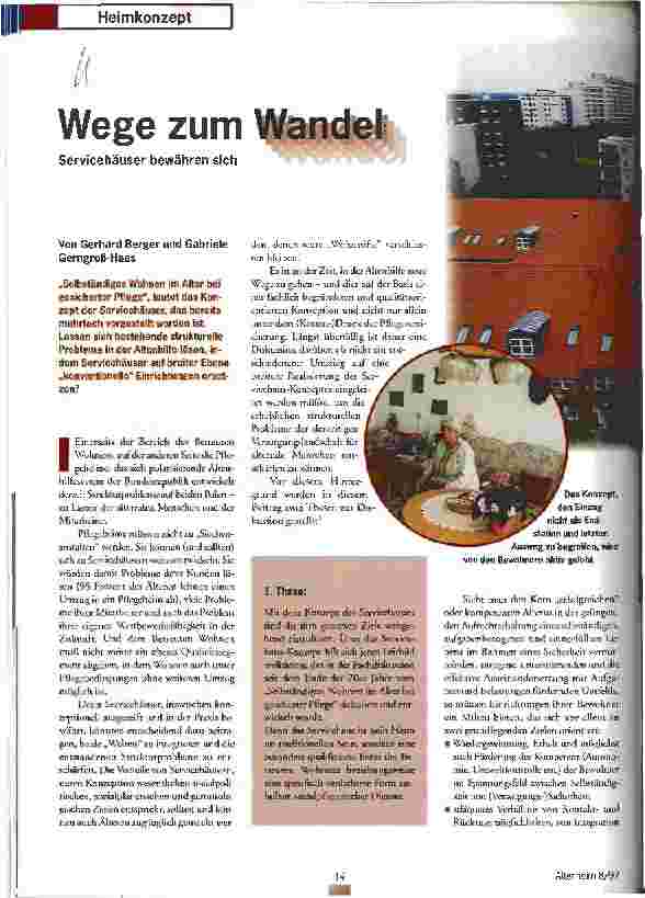 Vorschauseite 1: Wege zum Wandel Servicehäuser bewähren sich