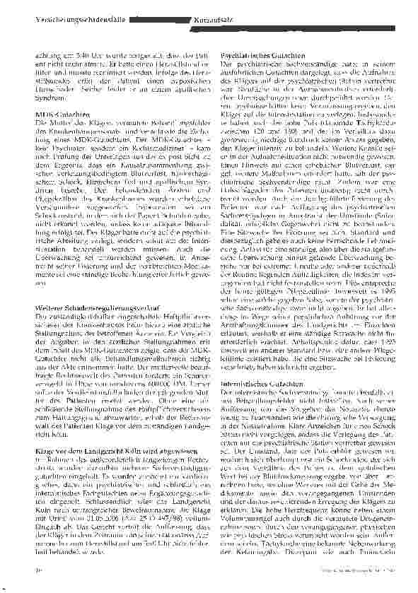 Vorschauseite 2: Angeblich fehlerhafte Überwachung eines suizidgefährdeten Patienten