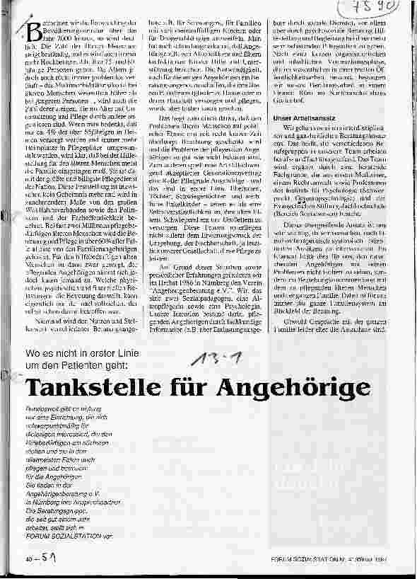 Vorschauseite 1: Tankstelle für Angehörige Wo es nicht in erster Linie um den Patienten geht
