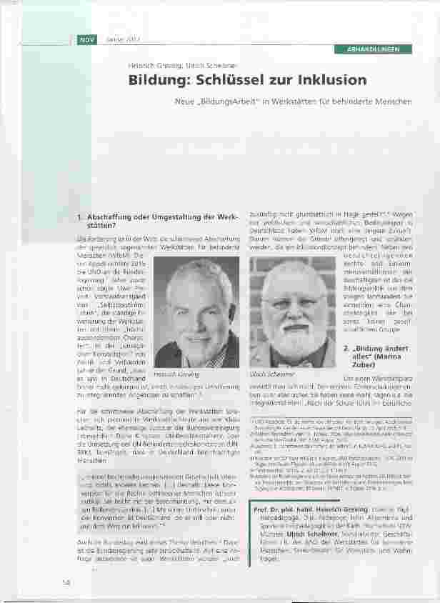 Vorschauseite 1: Bildung: Schlüssel zur Inklusion