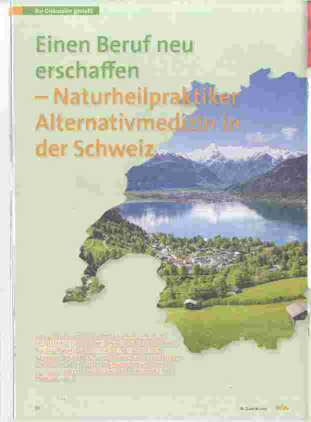 Vorschauseite 1: Einen Beruf neu erschaffen- Naturheilpraktiker Alternativmedizin in der Schweiz
