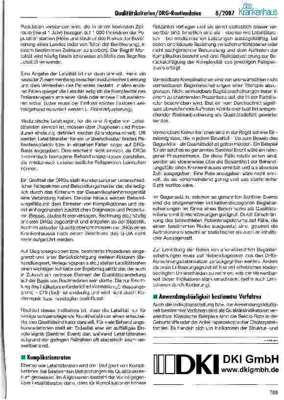 Vorschauseite 3: Möglichkeiten und Chancen der Analyse von Qualitätskriterien auf der Basis von DRG-Routinedaten (I)