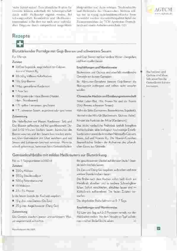 Vorschauseite 4: Blut-Mangel bei vegetarischer oder veganer Ernährung Integrative Ernährungstherapie