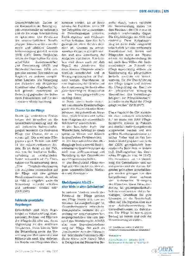 Vorschauseite 3: Advanced Nursing Practice -Chance oder Risiko für die Pflege