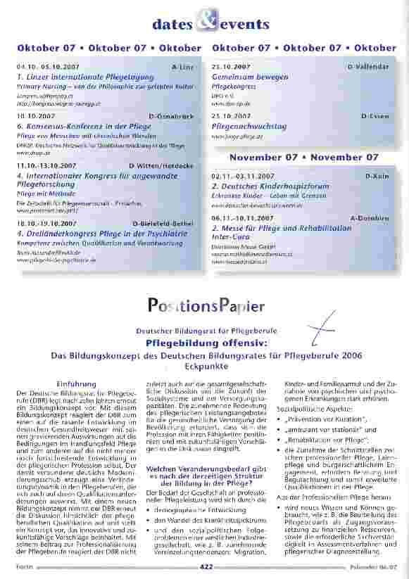 Vorschauseite 1: Pflegebildung offensiv: Das Bildungskonzept des Deutschen Bildungsrates für Pflegeberufe 2006 Eckpunkte
