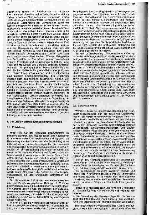 Vorschauseite 3: Lernzielkatalog - Krankenpflege