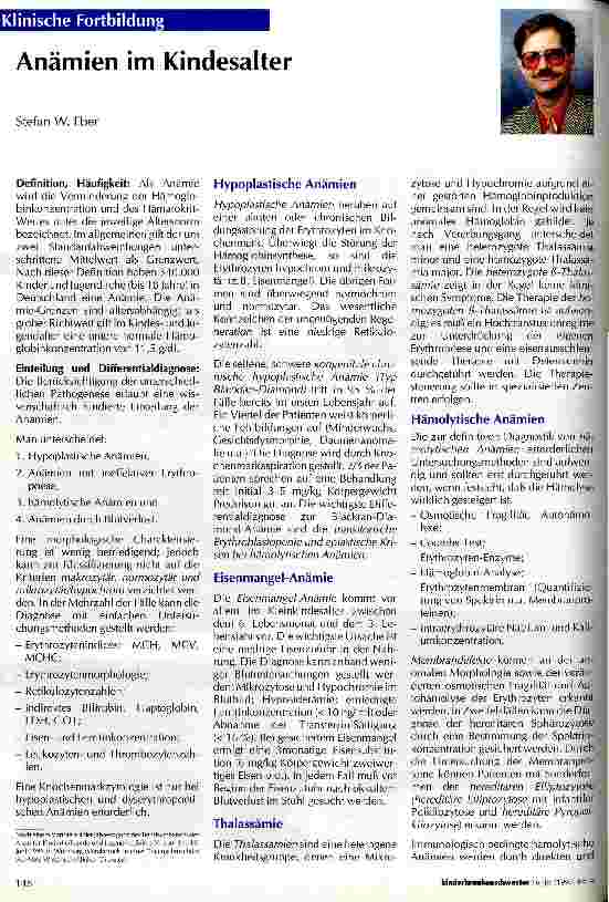 Vorschauseite 1: Anämien im Kindesalter