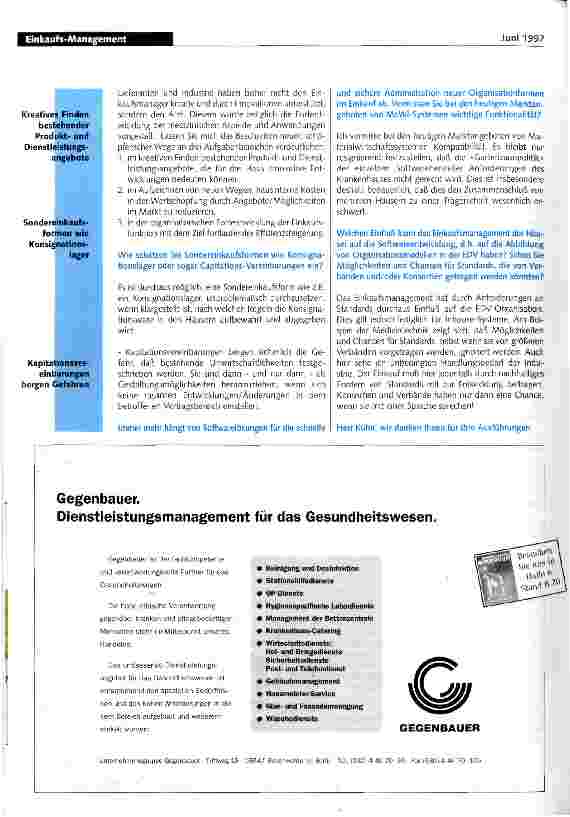 Vorschauseite 3: Das Einkaufsmanagement ist ein Teil des Patientenversorgungsauftrages