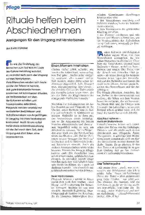 Vorschauseite 1: Rituale helfen beim Abschiednehmen