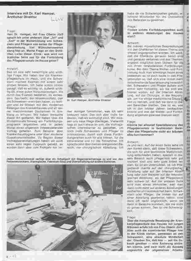 Vorschauseite 1: Das Allgemeine Krankenhaus Wandsbek Interview mit Dr. Karl Hempel, Ärztlicher Direktor