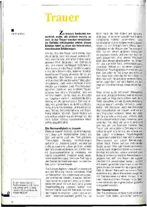 Vorschauseite 1: Trauer