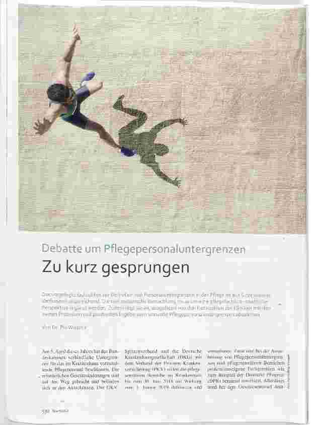 Vorschauseite 1: Debatte um Pflegepersonaluntergrenzen Zu kurz gesprungen