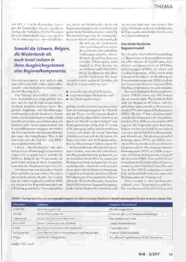 Vorschauseite 2: Der regionale Risikostrukturausgleich Das niederländische Modell als Vorbild für Deutschland?