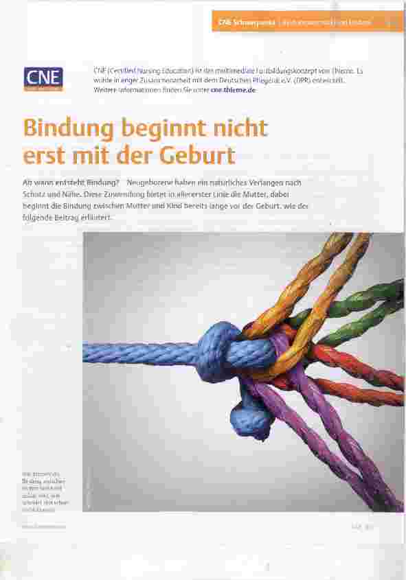 Vorschauseite 1: Bindung beginnt nicht erst mit der Geburt