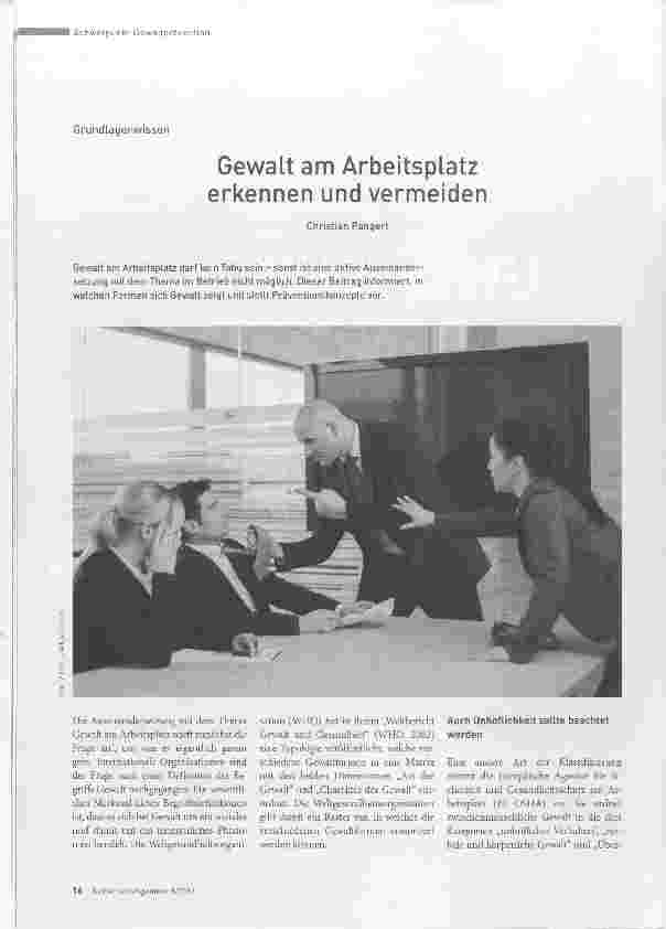 Vorschauseite 1: Gewalt am Arbeitsplatz erkennen und vermeiden