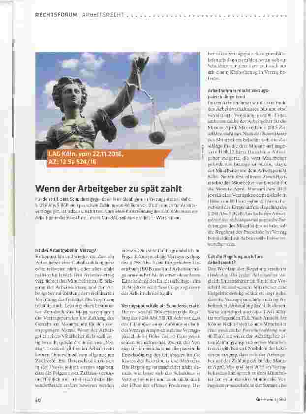 Vorschauseite 1: Wenn der Arbeitgeber zu spät zahlt