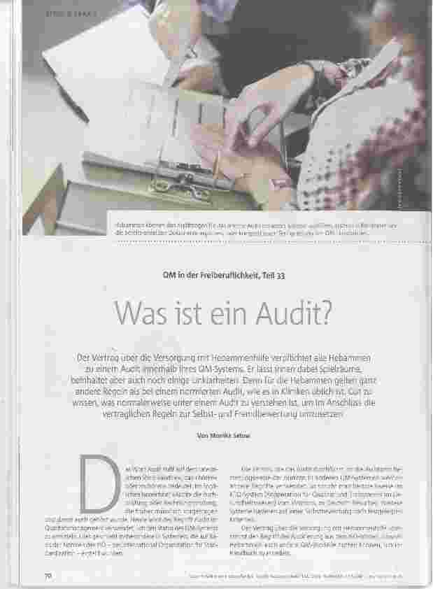 Vorschauseite 1: QM in der Freiberuflichkeit, Teil 33 Was ist ein Audit?