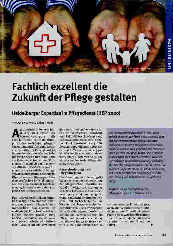 Vorschauseite 1: Fachlich exzellent die Zukunft der Pflege gestalten