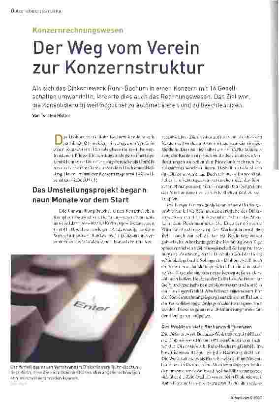 Vorschauseite 1: Der Weg vom Verein zur Konzernstruktur