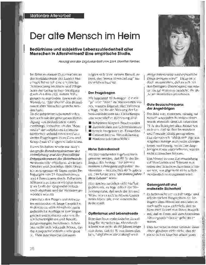 Vorschauseite 1: Der alte Mensch im Heim