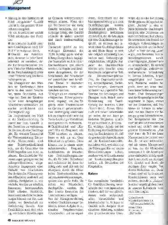 Vorschauseite 3: Lean Management - ein Führungskonzept für die Krankenpflege? 2. Teil