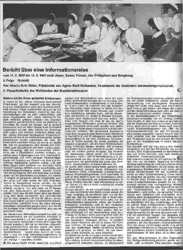 Vorschauseite 1: Bericht über eine Informationsreise vom 14.05.- 12.06.1967 nach Japan, Korea, Taiwan, den Philippinen und Hongkong 3. Folge (Schluß)